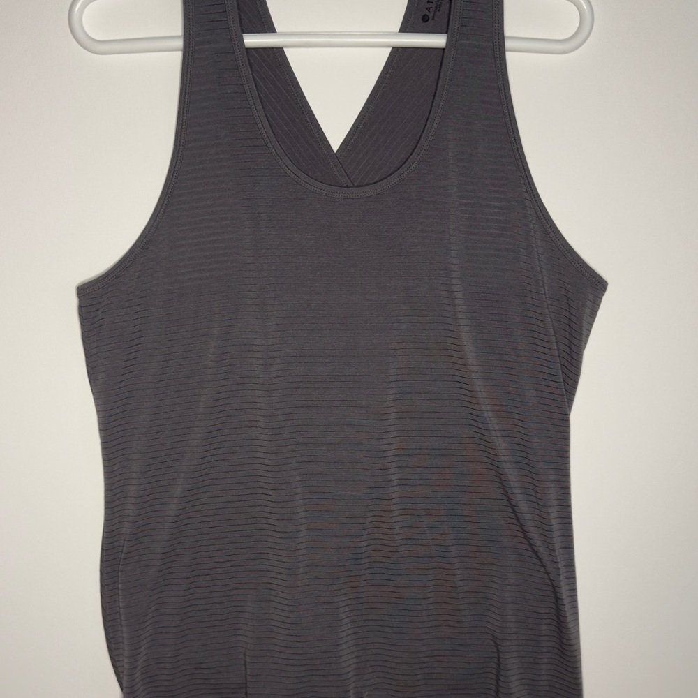 Athleta Gray Fitted Sleeveless Tank Top - Picture 1 of 4